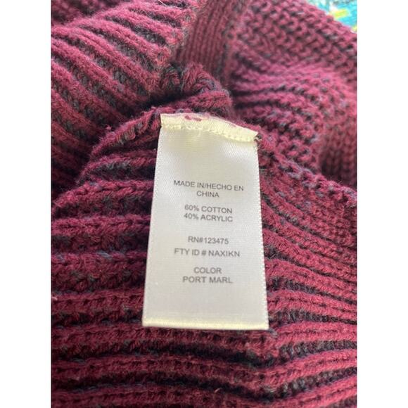 Ellen Tracy Burgundy Wine Bulky Rib-Knit Sweater Plus Size XL Oversized Winter - Picture 4 of 9